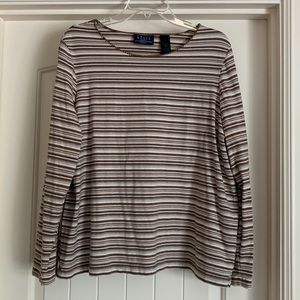 Brown Striped Long Sleeve Shirt